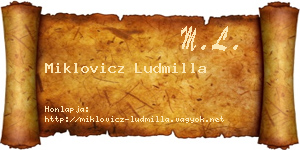 Miklovicz Ludmilla névjegykártya